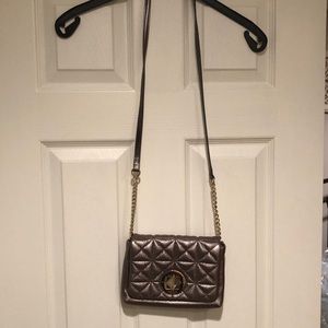 KATE SPADE METALLIC SILVER CROSSBODY PURSE